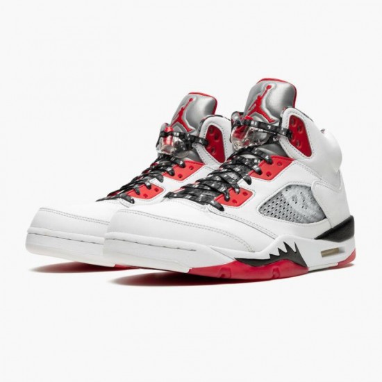 Air Jordan 5 Retro Quai 54 2021 White/University Red/Black DJ7903-106