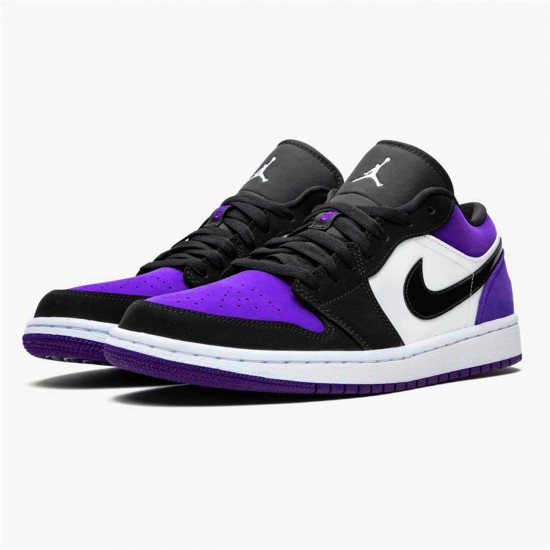 553558-125 Jordan 1 Low Court Purple Jordan Scarpe Donna/Uomo