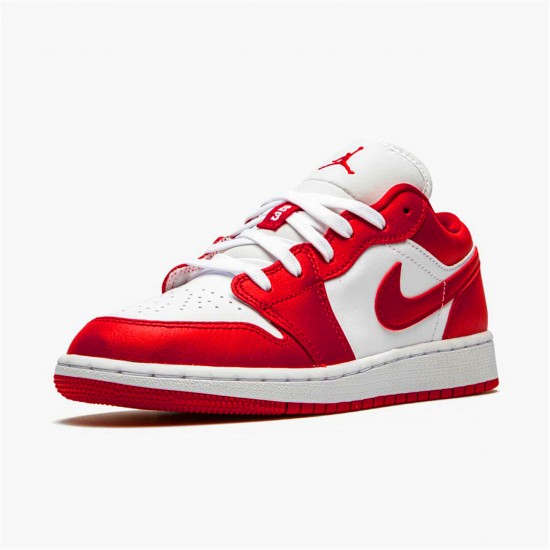 553560-611 Jordan 1 Low Gym Red White Jordan Scarpe Donna/Uomo