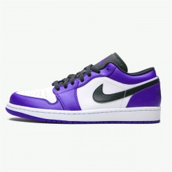 553558-500 Jordan 1 Low Court Purple White Jordan Scarpe Donna/Uomo