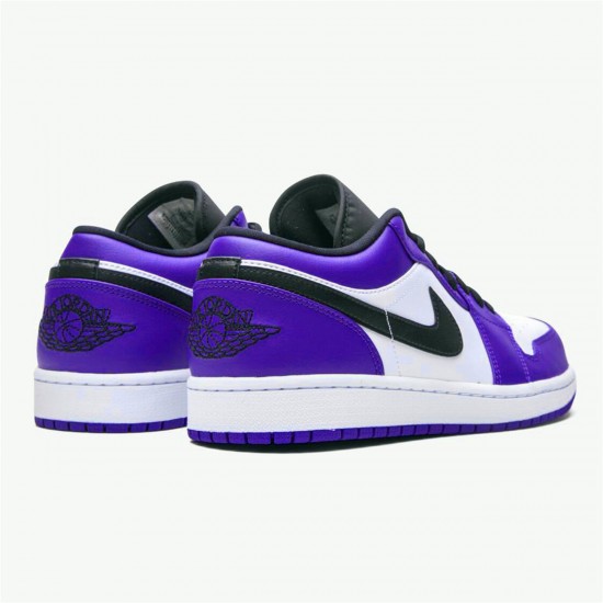 553558-500 Jordan 1 Low Court Purple White Jordan Scarpe Donna/Uomo