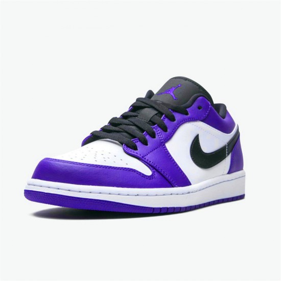 553558-500 Jordan 1 Low Court Purple White Jordan Scarpe Donna/Uomo