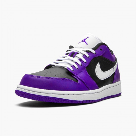 553558-501 Jordan 1 Low Court Purple Black Jordan Scarpe Donna/Uomo