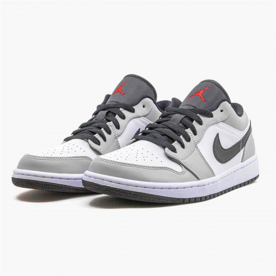 553558-030 Jordan 1 Low Light Smoke Grey Jordan Scarpe Donna/Uomo