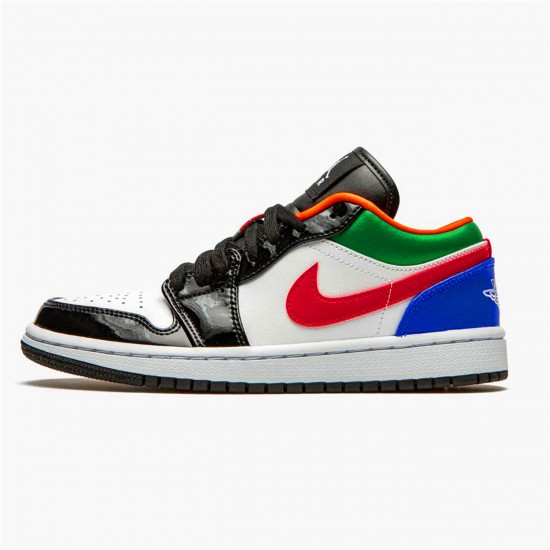 CZ4776-101 Jordan 1 Low Multi-Color Black Toe Jordan Scarpe Donna/Uomo