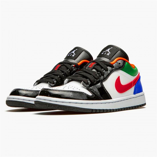 CZ4776-101 Jordan 1 Low Multi-Color Black Toe Jordan Scarpe Donna/Uomo