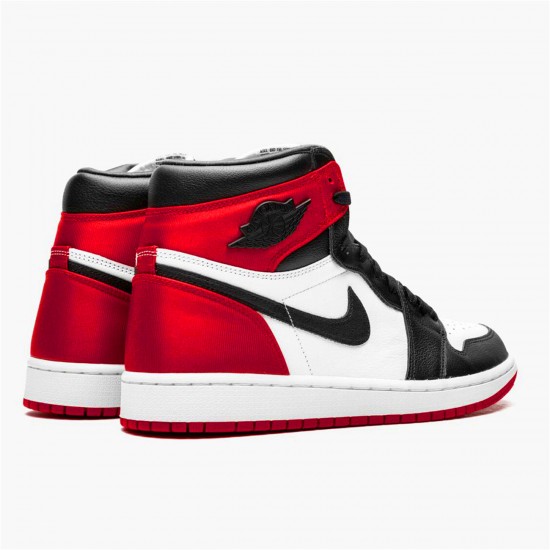 CD0461-016 Jordan 1 Retro High Satin Black Toe Jordan Scarpe Donna/Uomo