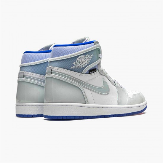 CK6637-104 Jordan 1 Retro High Zoom White Racer Blue Jordan Scarpe Donna/Uomo