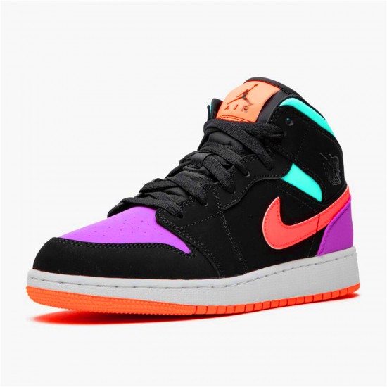 554725-083 Jordan 1 Mid Multi-Color Jordan Scarpe Donna/Uomo