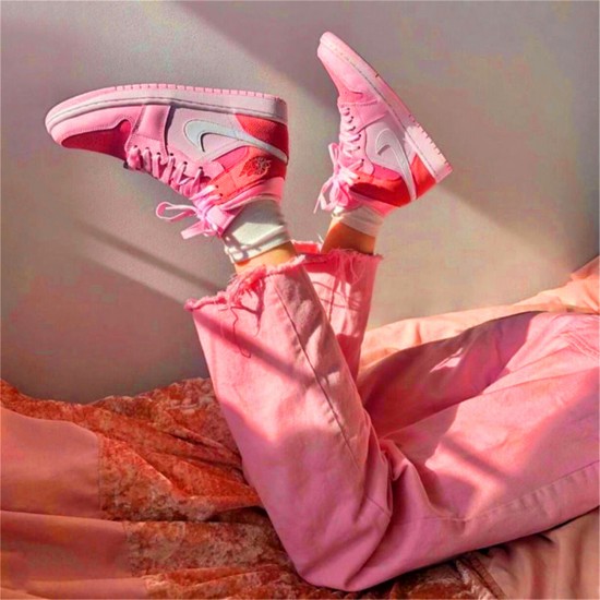 CW5379-600 Jordan 1 Mid Digital Pink Jordan Scarpe Donna