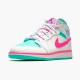 555112-102 Jordan 1 Mid White Pink Green Soar Jordan Scarpe Donna