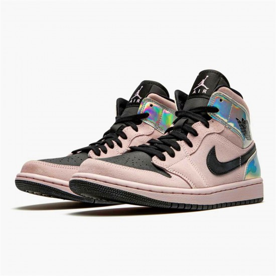 BQ6472-602 Jordan 1 Mid Dirty Powder Iridescent Jordan Scarpe Donna/Uomo