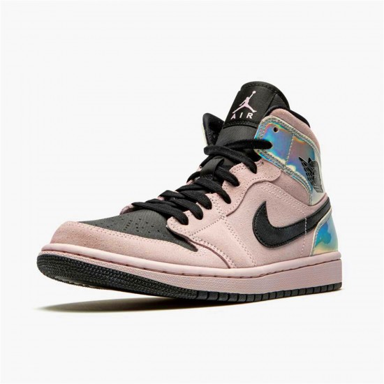 BQ6472-602 Jordan 1 Mid Dirty Powder Iridescent Jordan Scarpe Donna/Uomo