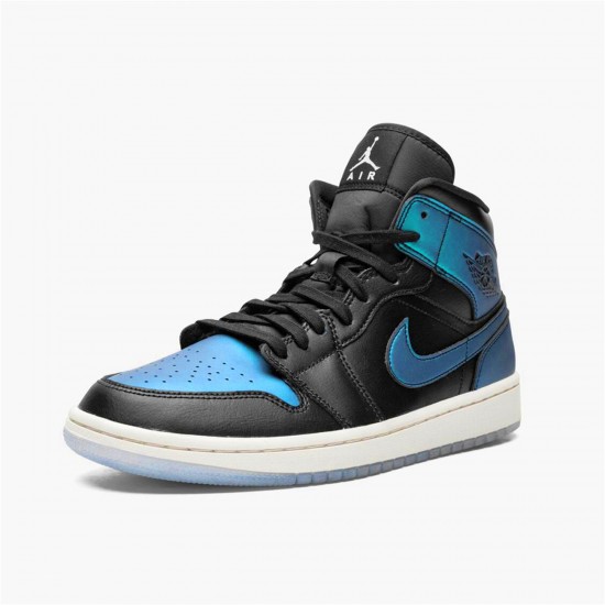 BQ6472-009 Jordan 1 Mid Iridescent Black Jordan Scarpe Donna/Uomo