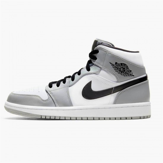 554724-092 Jordan 1 Mid Light Smoke Grey Jordan Scarpe Donna/Uomo