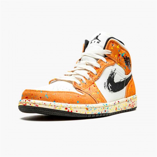 DA8005-100 Jordan 1 Mid SE Brushstroke Jordan Scarpe Donna/Uomo