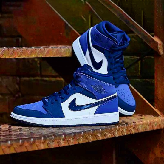 554724-445 Jordan 1 Mid Obsidian Sanded Purple Jordan Scarpe Donna/Uomo