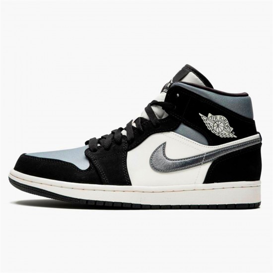 852542-011 Jordan 1 Mid Satin Grey Toe Jordan Scarpe Donna/Uomo