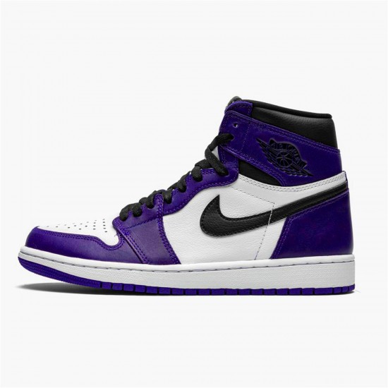 555088-500 Jordan 1 Retro High Court Purple White Jordan Scarpe Donna/Uomo