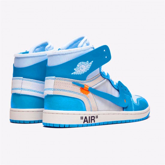 AQ0818-148 Jordan 1 Retro High Off-White University Blue Jordan Scarpe Donna/Uomo