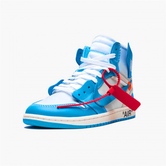 AQ0818-148 Jordan 1 Retro High Off-White University Blue Jordan Scarpe Donna/Uomo