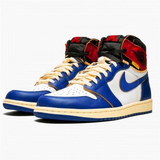 BV1300-146 Jordan 1 Retro High Union Los Angeles Blue Toe Jordan Scarpe Uomo