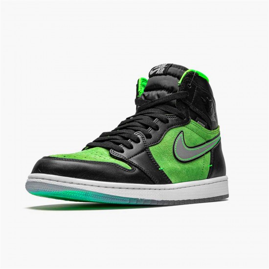 CK6637-002 Jordan 1 Retro High Zoom Zen Green Jordan Scarpe Donna/Uomo