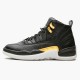 AO6068-007 Jordan 12 Retro Black Metallic Gold White Jordan Scarpe Donna/Uomo