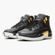 AO6068-007 Jordan 12 Retro Black Metallic Gold White Jordan Scarpe Donna/Uomo