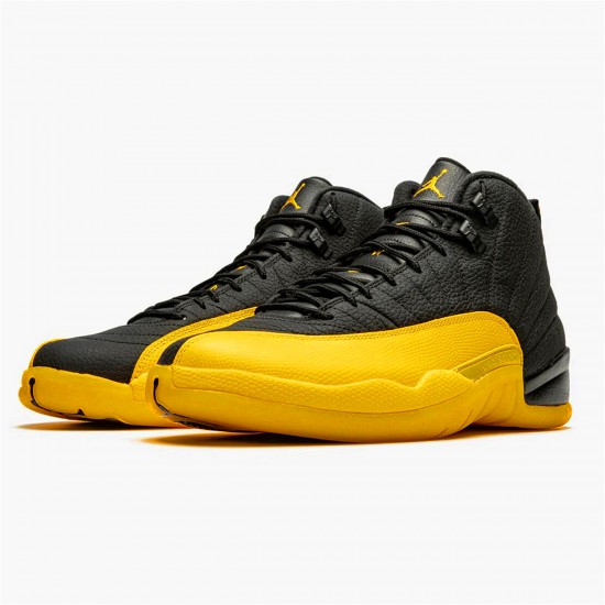 130690-070 Jordan 12 Retro Black University Gold Jordan Scarpe Uomo