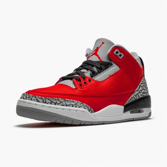 CU2277-600 Jordan 3 Retro Fire Red Cement (Nike Chi) Jordan Scarpe Uomo