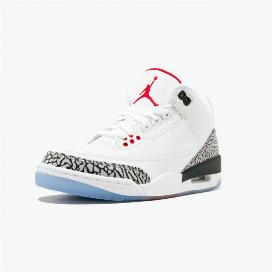 923096-101 Jordan 3 Retro Free Throw Line White Cement Jordan Scarpe Uomo