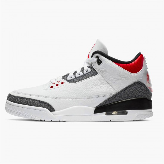 CZ6433-100 Jordan 3 Retro SE-T CO JP Fire Red Denim Jordan Scarpe Uomo