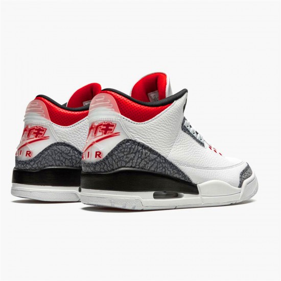 CZ6433-100 Jordan 3 Retro SE-T CO JP Fire Red Denim Jordan Scarpe Uomo