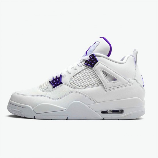 CT8527-115 Jordan 4 Retro Metallic Purple Jordan Scarpe Donna/Uomo