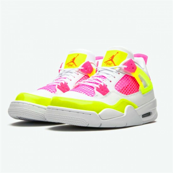 CV7808-100 Jordan 4 Retro White Lemon Pink Jordan Scarpe Donna/Uomo