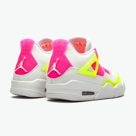 CV7808-100 Jordan 4 Retro White Lemon Pink Jordan Scarpe Donna/Uomo