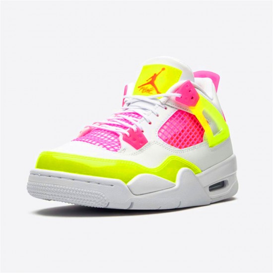 CV7808-100 Jordan 4 Retro White Lemon Pink Jordan Scarpe Donna/Uomo