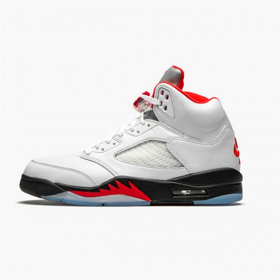 DA1911-102 Jordan 5 Retro Fire Red Silver Tongue (2020) Jordan Scarpe Uomo