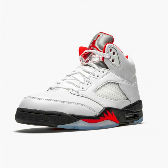 DA1911-102 Jordan 5 Retro Fire Red Silver Tongue (2020) Jordan Scarpe Uomo