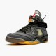 CT8480-001 Jordan 5 Retro Off-White Black Jordan Scarpe Donna/Uomo